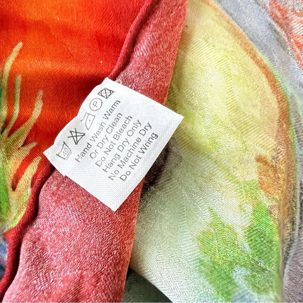 Nancy Dunlop Cawdrey “Follow My Lead” Vibrant Dye On Satin Silk 12” X 58”